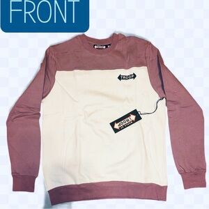 Men's Two-Tone Sweater - Cream and Pink